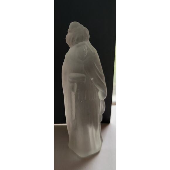 Vintage Nativity Set Frosted Glass 6 Pc Miniature Nativity No Box Approx 3" GC - Picture 8 of 13